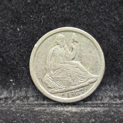 1837 w/ No Stars Seated Liberty Half Dime - VF - 1st Year of Issue