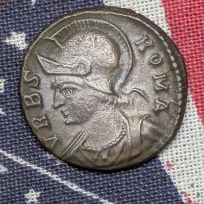 Sale Photo Thumbnail #320: Ancient Roman Bronze BI Nummus Coin - c. 330-340 AD - Remus & Romulus Twins w/ She-Wolf - UNC!!