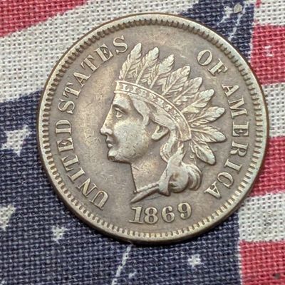Sale Photo Thumbnail #112: 1869/9 Indian Head Cent - CHOICE VF+ - TOUGH & UNDERRATED!!