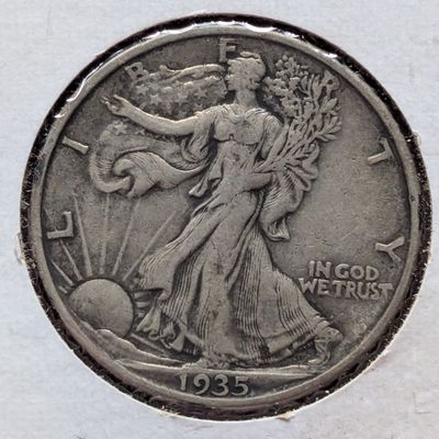 Sale Photo Thumbnail #129: 1935 Walking Liberty 90% Silver Half Dollar