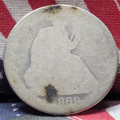 Sale Photo Thumbnail #415: 1869 Seated Liberty 90% Silver Half Dollar