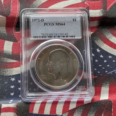 Sale Photo Thumbnail #398: 1972-D Eisenhower Dollar - PCGS MS64