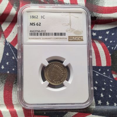 Sale Photo Thumbnail #220: 1862 Indian Head Cent - NGC MS62