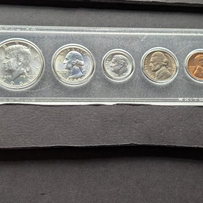 Sale Photo Thumbnail #298: 1964 Year U.S. Coin Set in Whitman Case - Includes (3) 90% Silver Coins