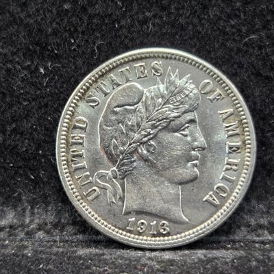 Sale Photo Thumbnail #76: 1913 Barber 90% Silver Dime