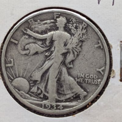 Sale Photo Thumbnail #195: 1934 Walking Liberty 90% Silver Half Dollar