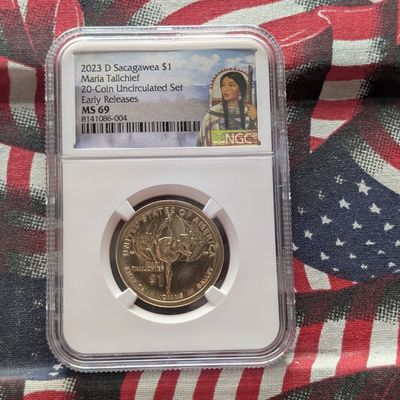 Sale Photo Thumbnail #252: 2023-D Native American (Maria Tallchief) Dollar - NGC MS69 - Early Release