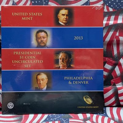 Sale Photo Thumbnail #178: 2013 P&D U.S. Mint Presidential $1 Coin UNC Set in Sealed OGP w/ COA