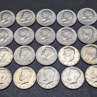 Sale Photo Thumbnail #209: (5) 1977-D and (15) 1977-P Clad Kennedy Half Dollars