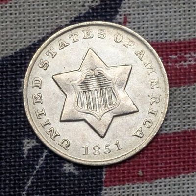 Sale Photo Thumbnail #164: XF - 1851-O Three Cent Silver - 75% Silver