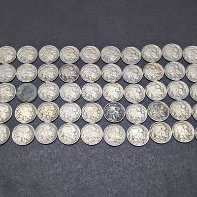 Sale Photo Thumbnail #175: (50) Assorted Indian Head Buffalo Nickels, Good Readable Dates, No Key Dates