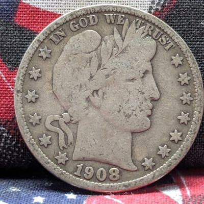 Sale Photo Thumbnail #202: 1908-S Barber 90% Silver Half Dollar - CHOICE VG