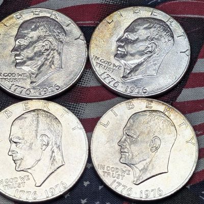Sale Photo Thumbnail #448: (4) 1776-1976 Eisenhower Bicentennial Dollars