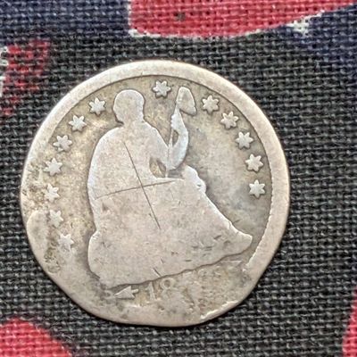 Sale Photo Thumbnail #371: 1853 Seated Liberty Half Dime w/ Damage