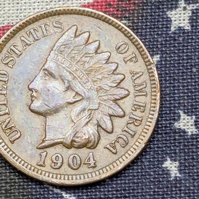 Sale Photo Thumbnail #186: 1904 Indian Head Cent - AU+