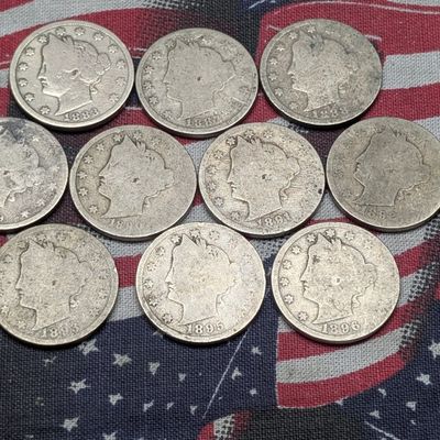 Sale Photo Thumbnail #416: 1883, 1887, 1888, 1889, 1890, 1891, 1892, 1893, 1895, & 1896 Liberty Head V-Nickels