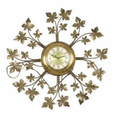 Maple Leaf Starburst Wall Clock 