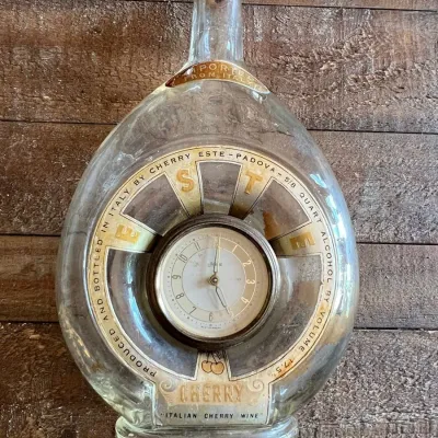 Cherry "Este" Italian Wine Bottle Clock 
