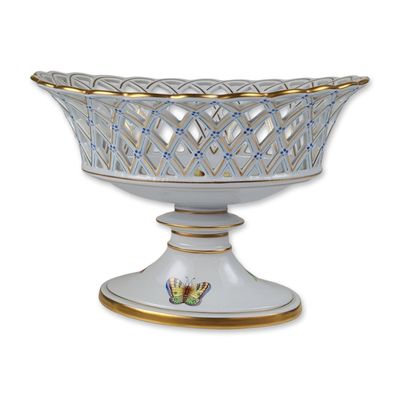 Sale Photo Thumbnail #281: Herend Queen Victoria Porcelain Open Work Pedestal Compote