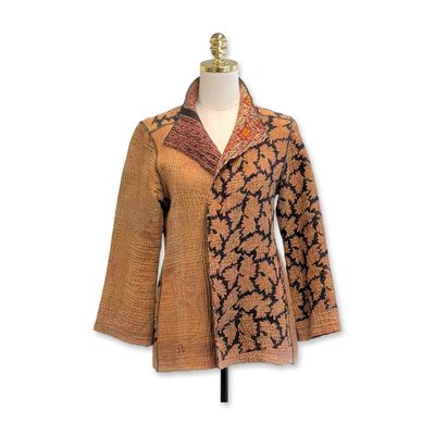 Sale Photo Thumbnail #540: Vintage Reversible Silk Kantha Quilted Jacket