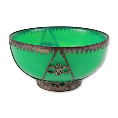 Sale Photo Thumbnail #259: Vintage Chinese Export Peking Style Glass Mounted Bowl