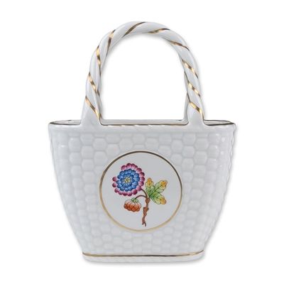 Sale Photo Thumbnail #41: Herend Hand-Painted Porcelain Small Basket