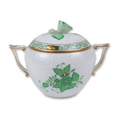 Sale Photo Thumbnail #34: Herend Hungary Chinese Bouquet Green Porcelain Sugar Bowl