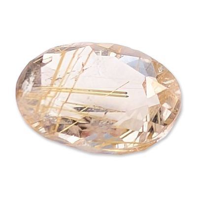 Sale Photo Thumbnail #497: Oval Faceted Rutilated Quartz Gemstone