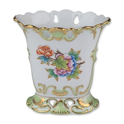 Sale Photo Thumbnail #25: Herend Hungary Hand Painted Porcelain Queen Victoria Vase