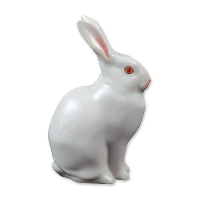 Sale Photo Thumbnail #572: Herend Porcelain Natural-White Figurine, Rabbit 5327