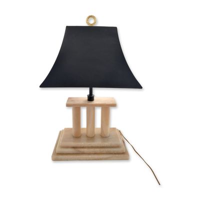 Sale Photo Thumbnail #378: Neoclassical Three-Column Carved Alabaster Table Lamp