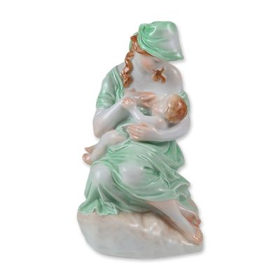 Sale Photo Thumbnail #561: Herend Hungary Porcelain Motherhood Figurine