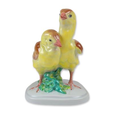 Sale Photo Thumbnail #279: Herend Hungarian Handpainted Porcelain Chick Pair