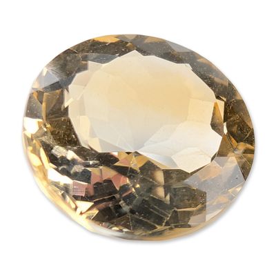 Sale Photo Thumbnail #450: Oval Faceted Yellow Citrine Gemstone