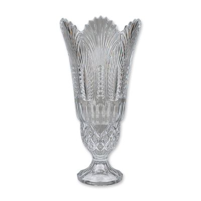 Sale Photo Thumbnail #305: Large Cut Crystal Footed Trumpet Vase