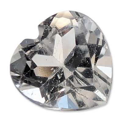 Sale Photo Thumbnail #225: Heart Shaped Colorless Faceted Topaz Gemstone