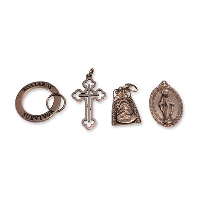 Sale Photo Thumbnail #399: 4pc Assortment of Sterling and 800 Silver Pendants