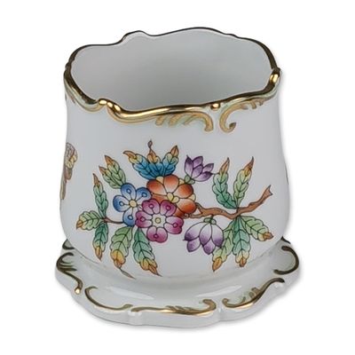Sale Photo Thumbnail #327: Herend Hungary Porcelain Queen Victoria Toothpick Holder