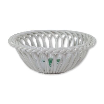Sale Photo Thumbnail #40: Herend Apponyi Green Porcelain Reticulated Basket