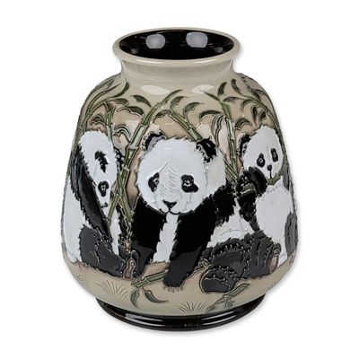 Sale Photo Thumbnail #21: Moorcroft Pottery by Marie Penkethman Panda  Vase, The Family