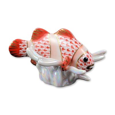 Sale Photo Thumbnail #280: Herend Porcelain Rust-Red Figurine, Clown Fish 5917