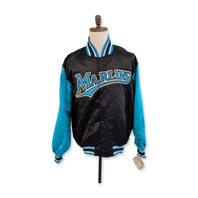 Sale Photo Thumbnail #254: 2 Pc Florida Marlins Starter Satin Varsity Jacket and 1993 Inaugural Season Team & Stadium