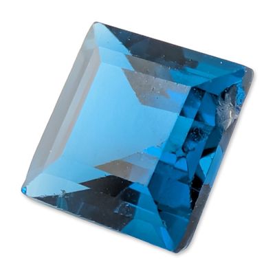Sale Photo Thumbnail #528: Square Step Cut Deep Blue Topaz Gemstone