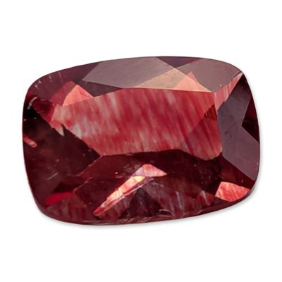 Sale Photo Thumbnail #418: Faceted Modified Cushion Cut Pinkish Red Stone