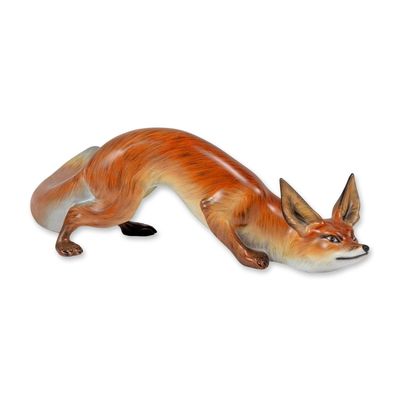 Sale Photo Thumbnail #292: Herend Hungary Large Porcelain Fox Figurine