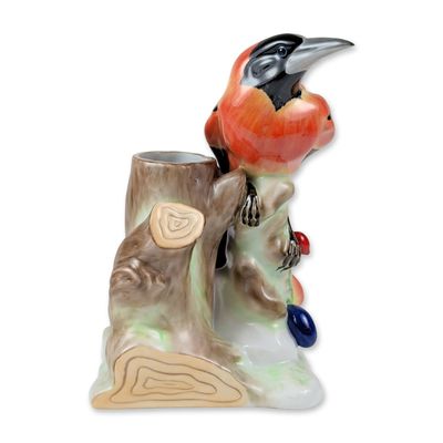 Sale Photo Thumbnail #316: Herend Porcelain by Kripli Gabor Bird Bud Vase