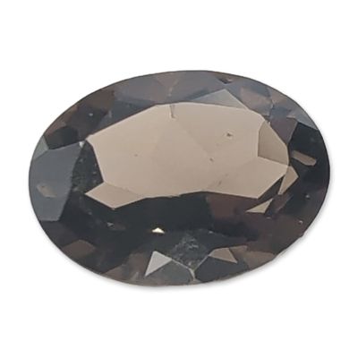 Sale Photo Thumbnail #493: Oval Faceted Smoky Brown Quartz Gemstone