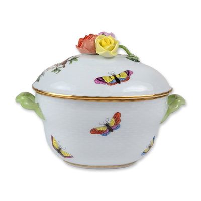 Sale Photo Thumbnail #35: Herend Rothschild Bird Porcelain Lidded Bowl
