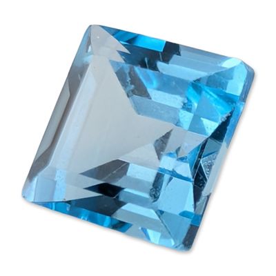 Sale Photo Thumbnail #527: Square Step-Cut Blue Topaz Gemstone