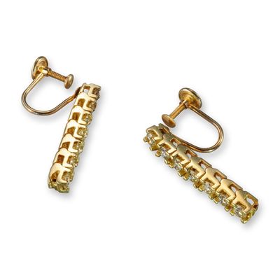 Sale Photo Thumbnail #389: 14K Gold 1.00ctw Diamond Screw-Back Drop Earrings